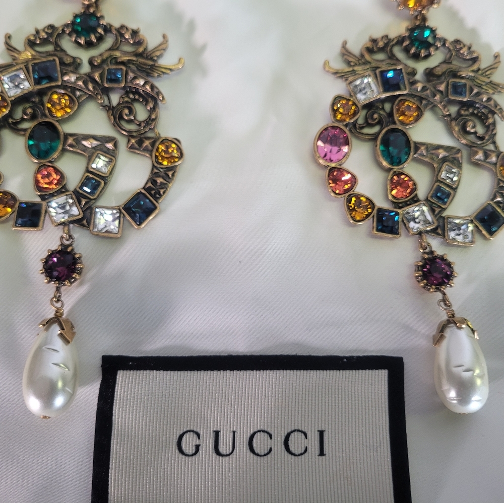 Gucci,Crystal Double G Earrings